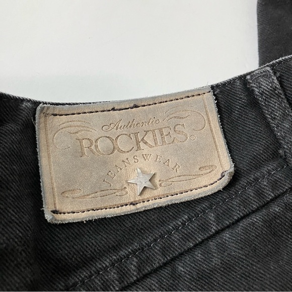 Rockies | Vintage Black Denim XL Inseam High Waist Cotton Jeans 32 - Picture 6 of 6